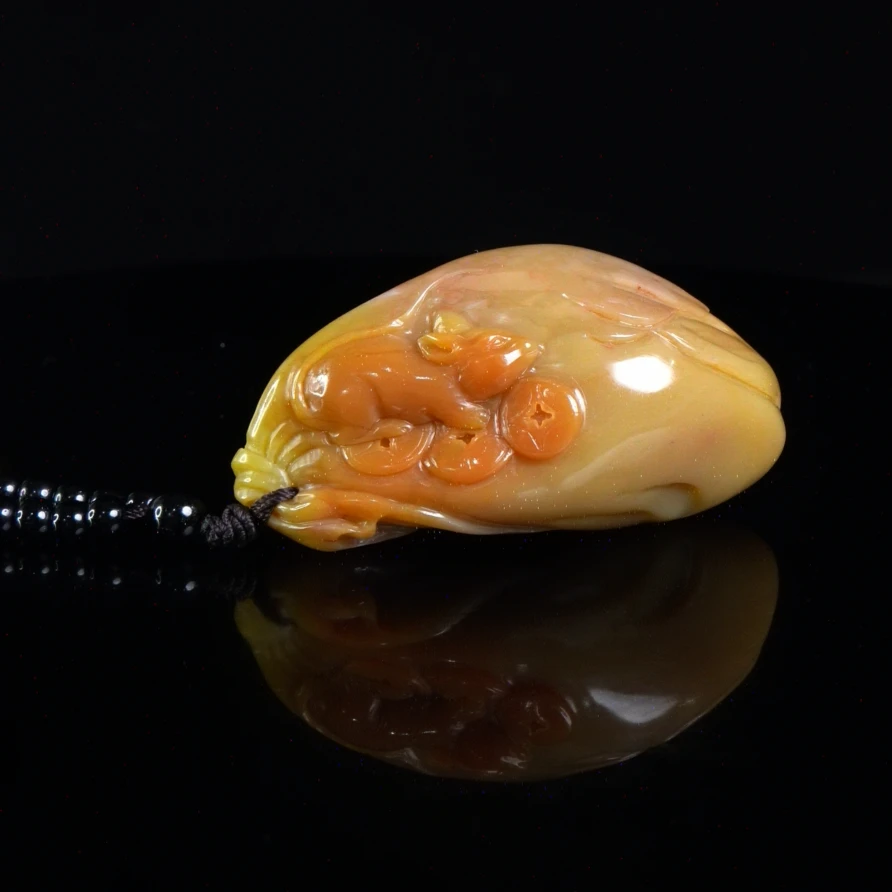 Lot.23.南部田料鼠钱手把件177.6克8x4x4.2cm