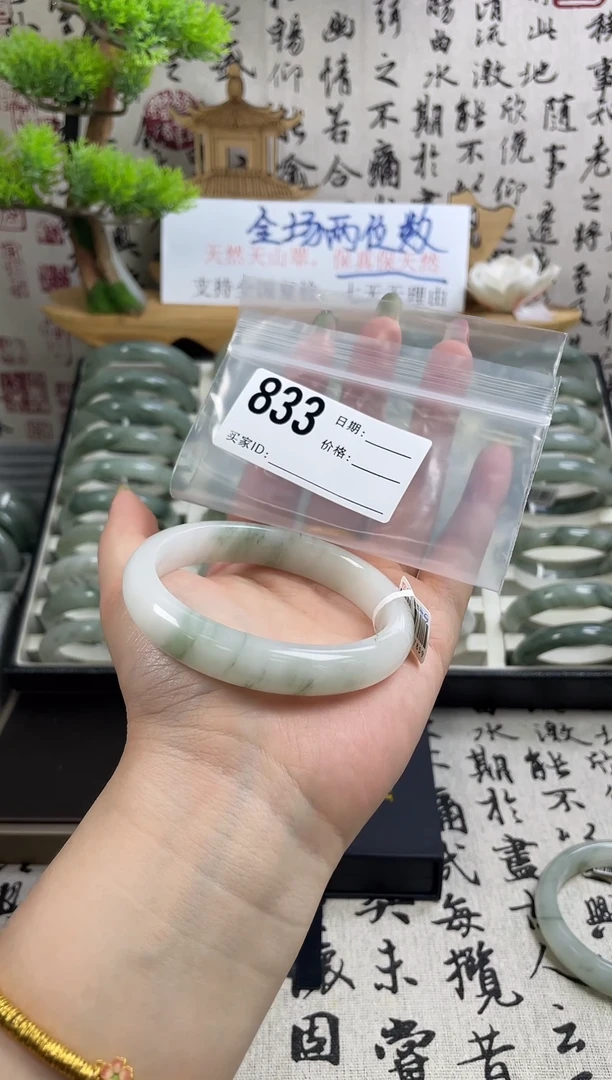 石英质玉（天山翠）手镯未镶嵌833