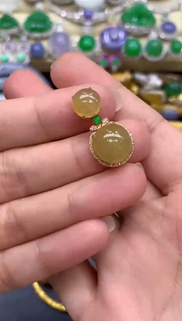 18K金镶嵌翡翠耳饰231-中国好珍宝