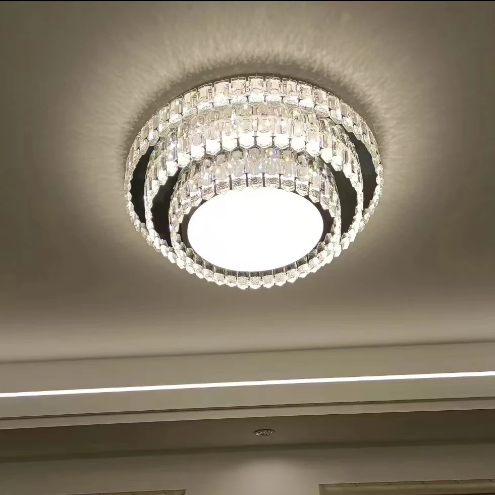 样板出售8912水晶沙不锈钢水晶长方形大气客厅灯卧室灯餐厅灯全屋