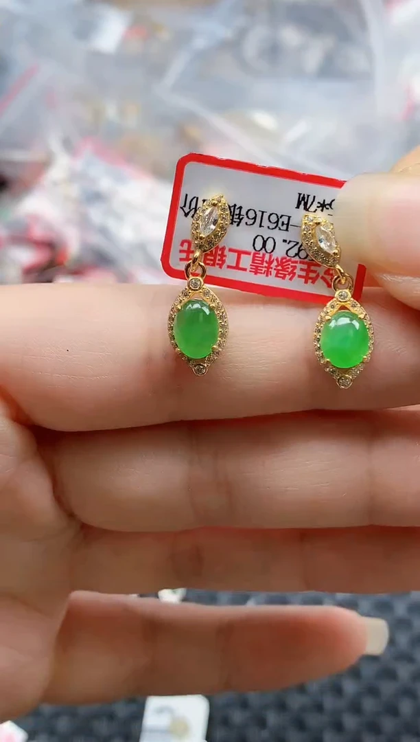 银S925镶嵌戒指翡翠天然A货缅甸翡翠