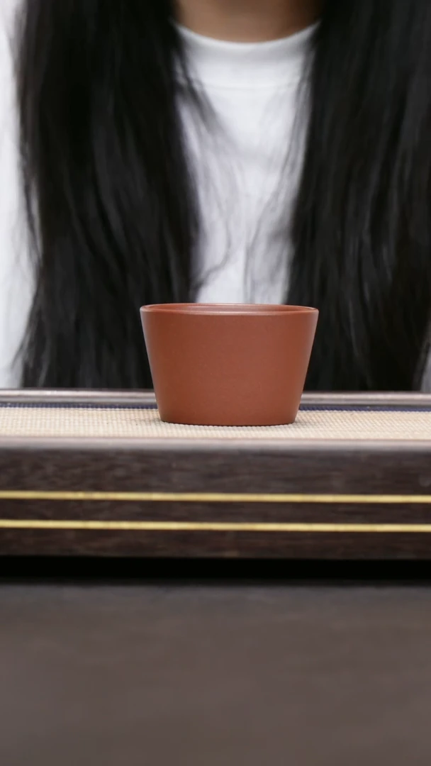 茶壶紫砂紫泥  平底宽口杯