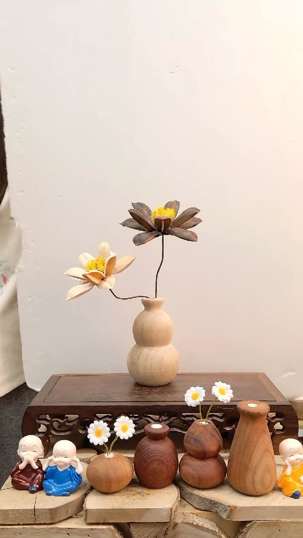 木实木花瓶一物一拍