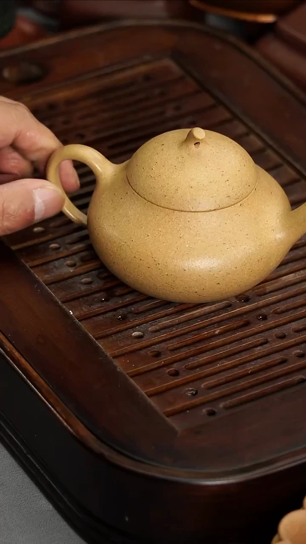 茶壶紫砂宜兴紫砂五彩段矮梨180毫升