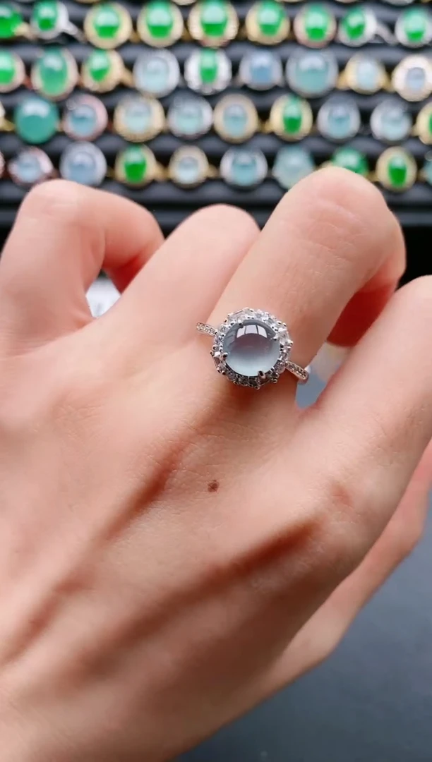 【闪购商品】翡翠戒指银S925镶嵌111111