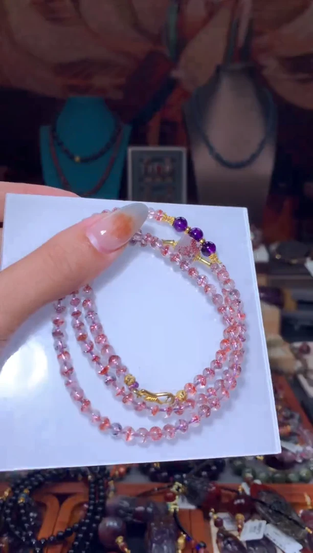 未镶嵌珠宝半成品水晶你*金草莓万能链