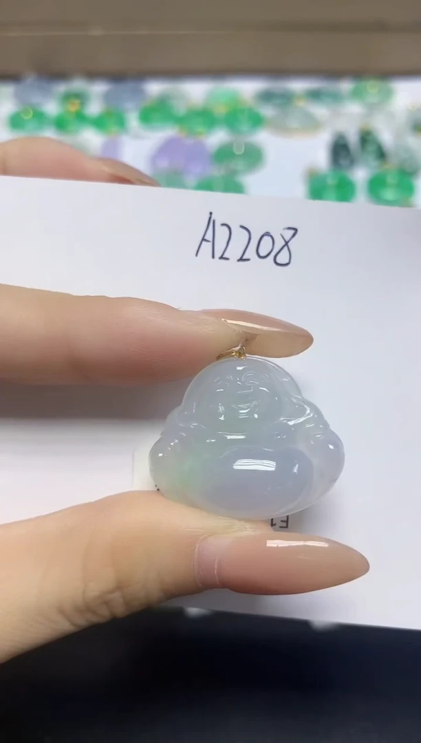 颈饰18K金镶嵌翡翠天然缅甸翡翠A货翡翠百元以上9元证书费自理