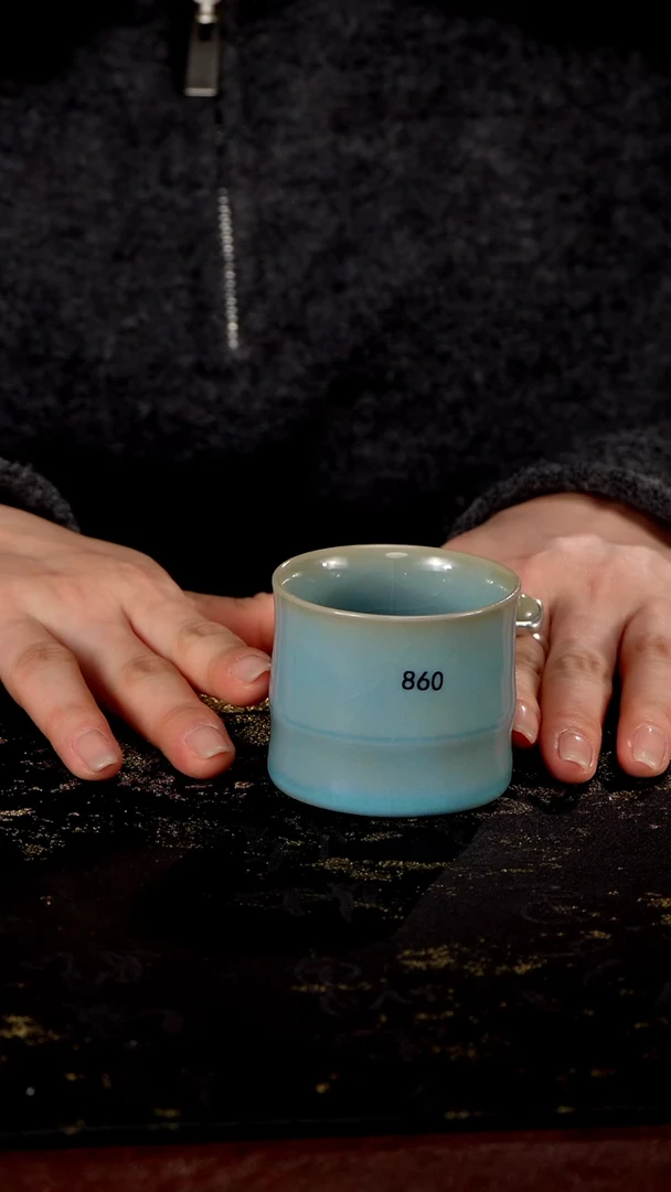杯860 天蓝釉竹节杯100cc