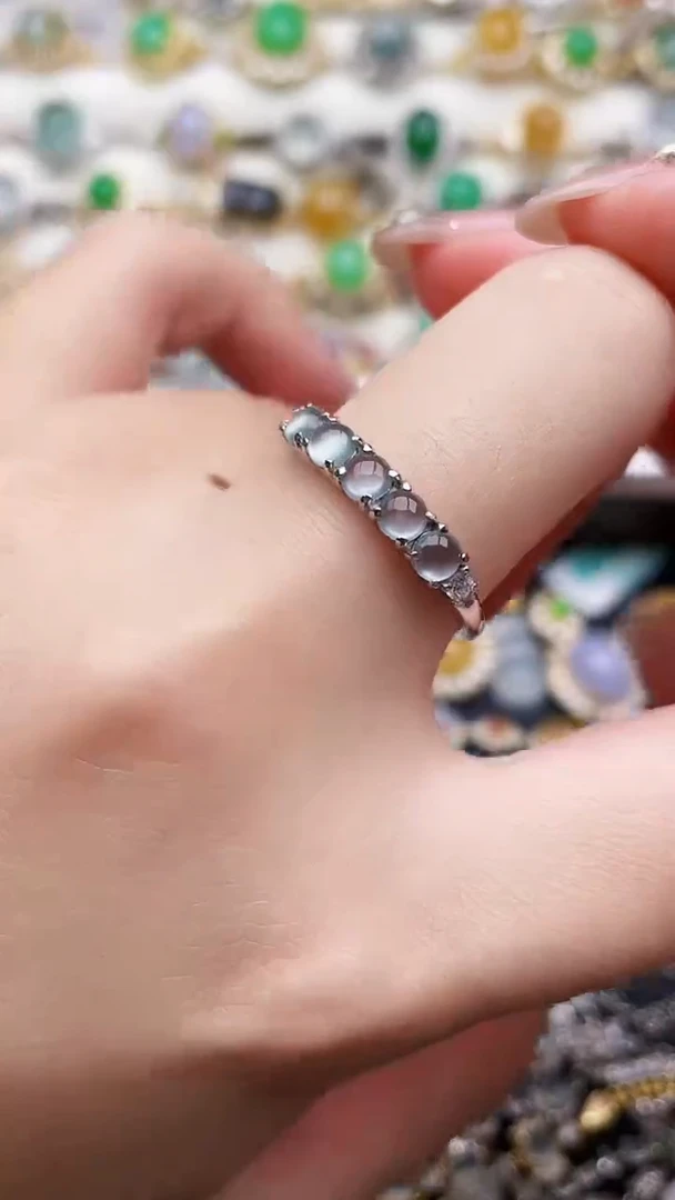 银S925镶嵌戒指翡翠55