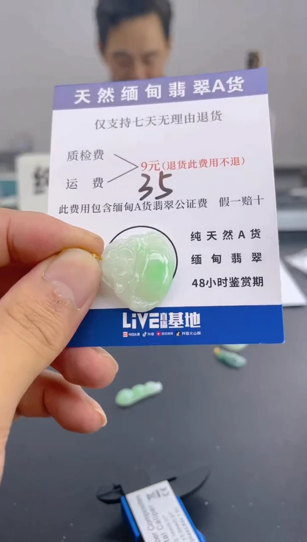 颈饰18K金镶嵌翡翠纯天然缅甸翡翠A货