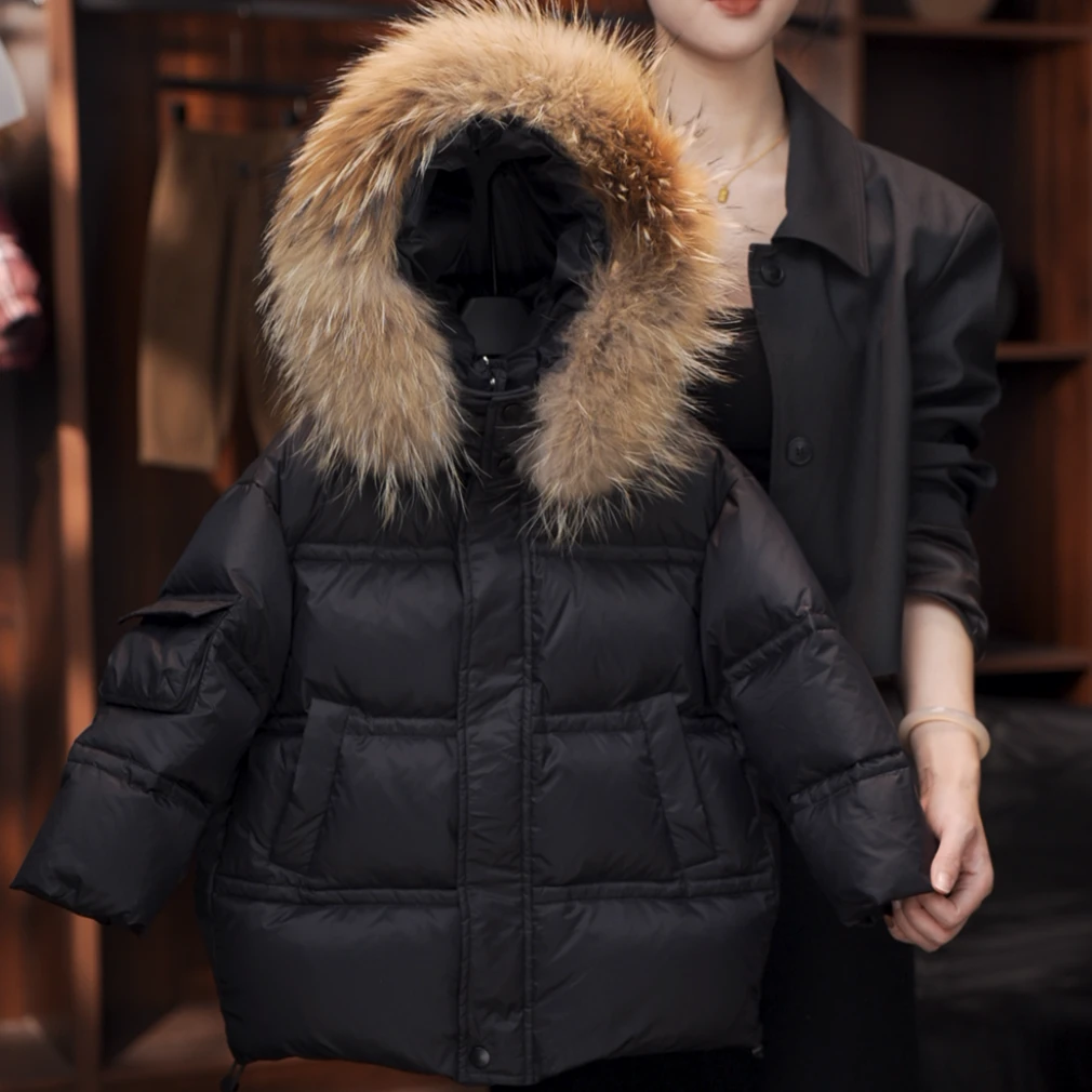 【1%】2024原版冬季儿童白鸭绒羽绒服加厚纯色时髦羽绒新款