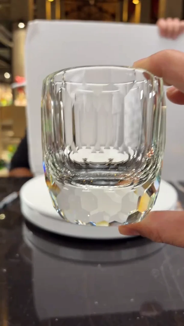 摆件07001026-2净料水晶威士忌杯