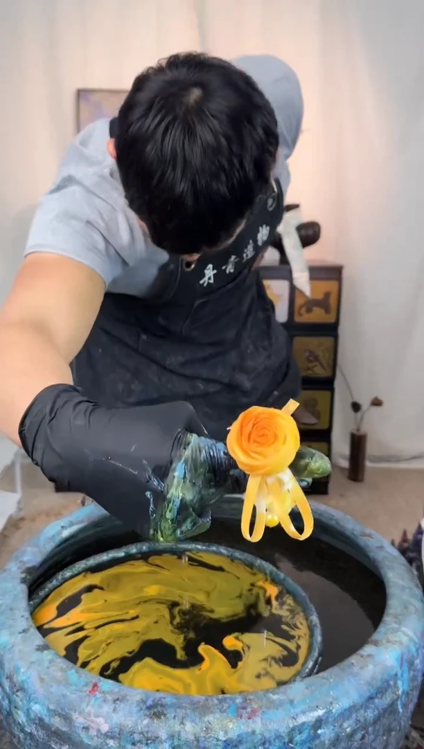 050落日融金玫瑰发圈