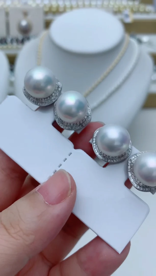 银S925镶嵌淡水珍珠耳饰e9 多样性发其一