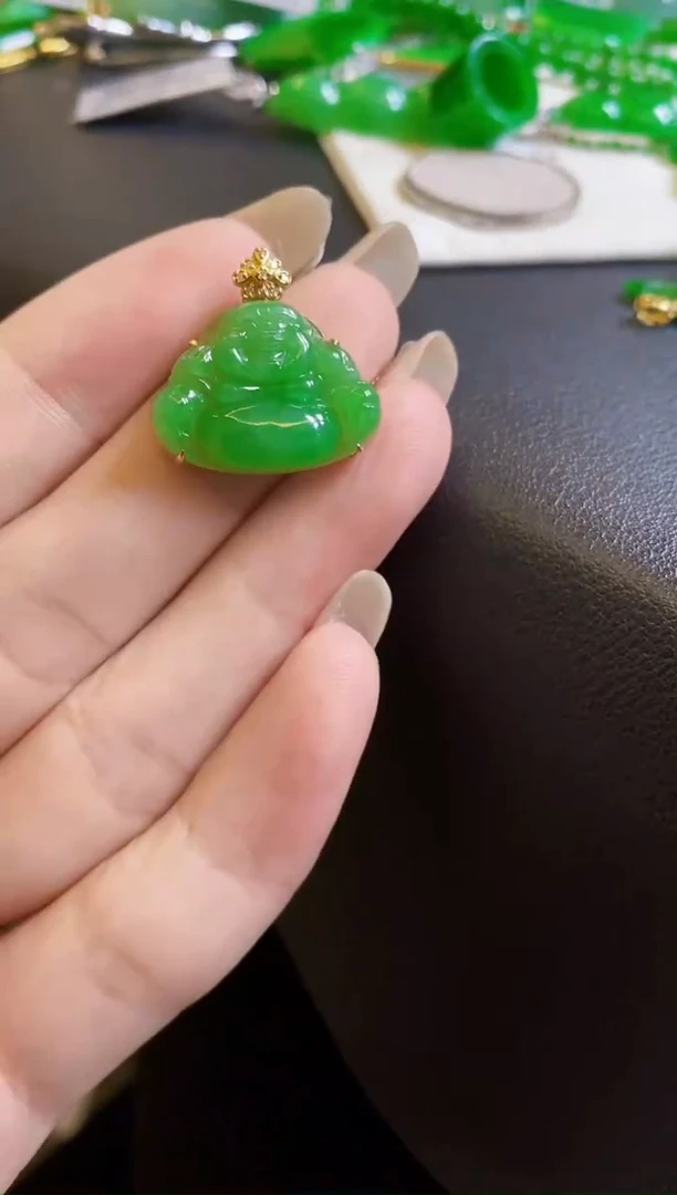 【闪购商品】定制翡翠18K金镶嵌佛