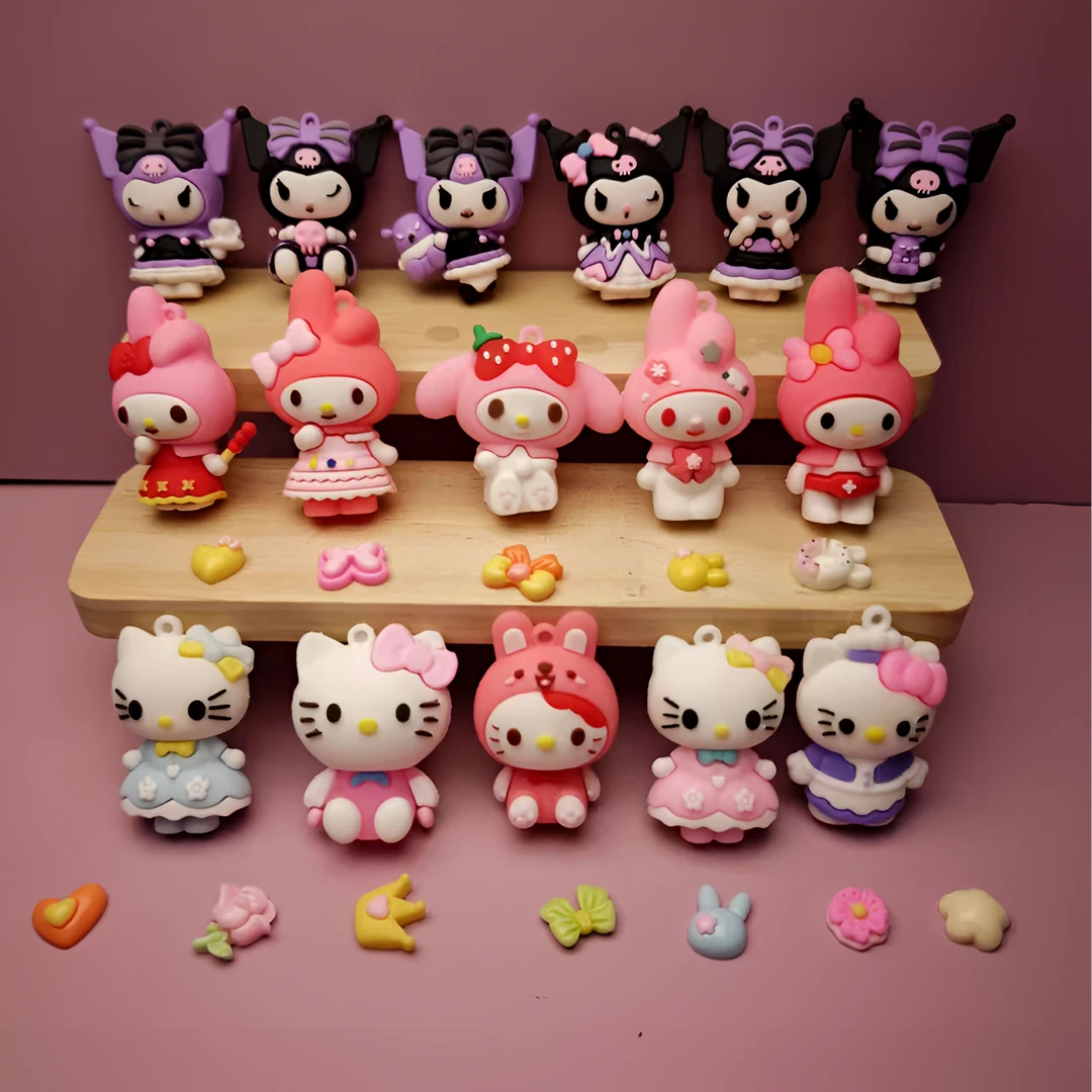 三丽鸥库洛米美乐蒂KT猫钥匙链挂件公仔幼儿园儿童礼物卡通挂件