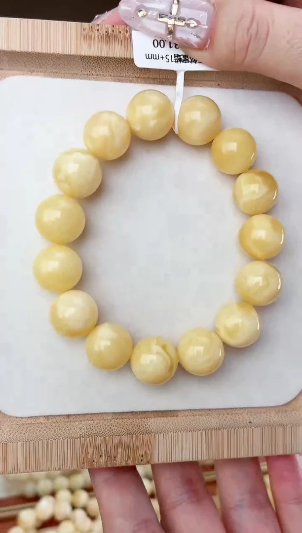 裸石蜜蜡未镶嵌手串