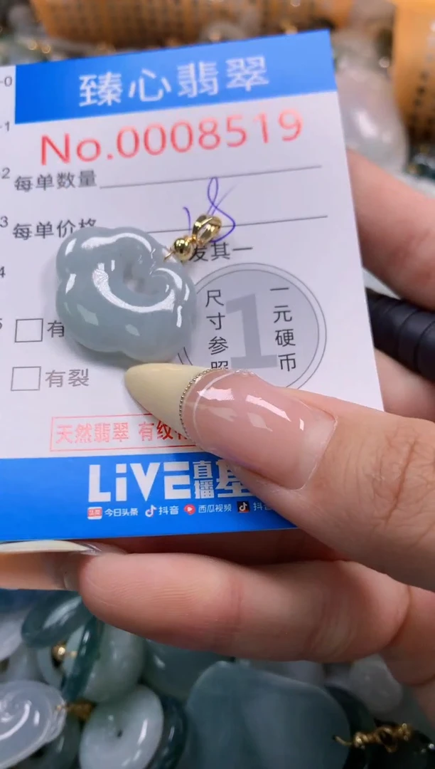 翡翠未镶嵌颈饰含绳0008519