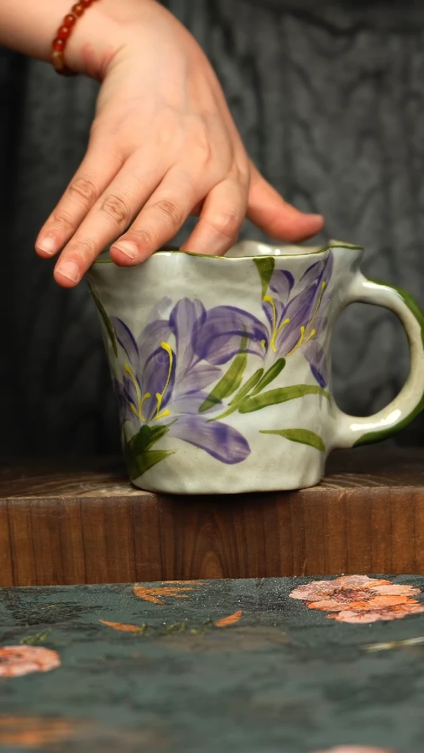 杯釉下彩手工手绘同款陶器