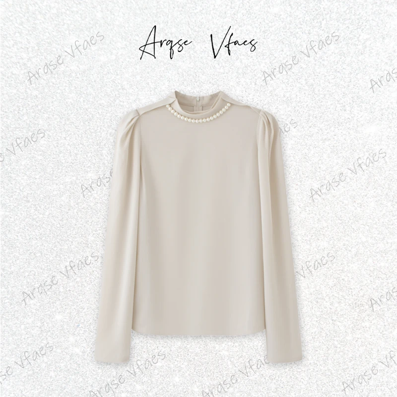 [ARQSEVFAES正品]—2025秋设计款花朵镂空圆领长袖上衣女AR503011