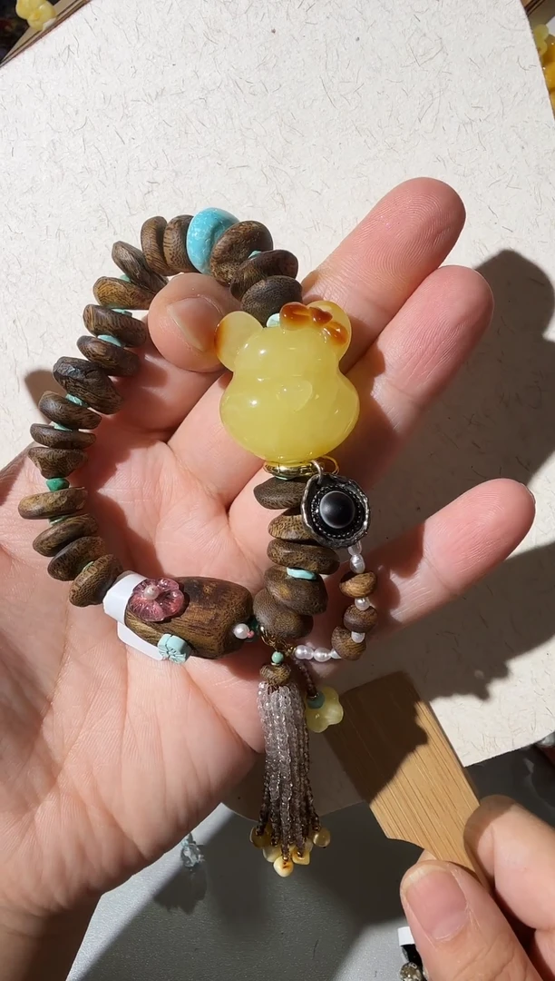 手链蜜蜡未镶嵌蜜蜡小熊手链