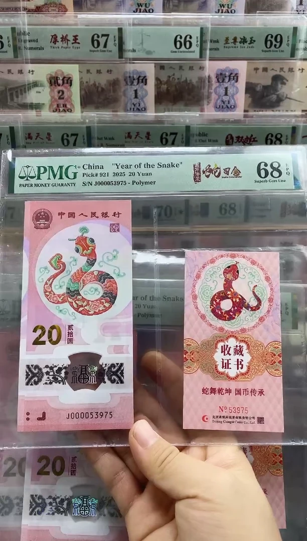 塑料蛇钞大司令68分币证合一68分无4