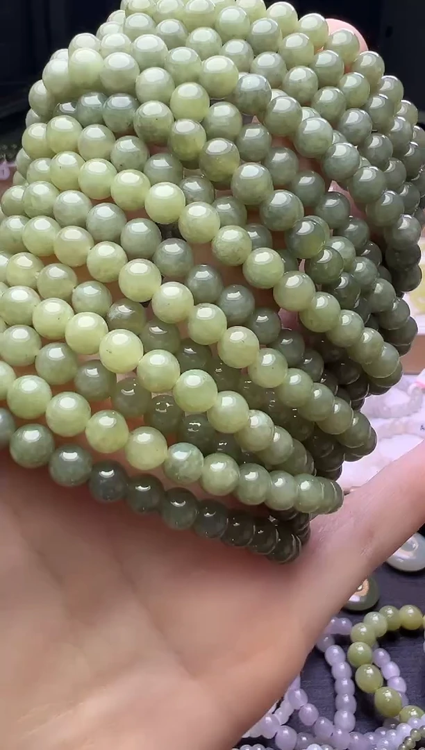 手串未镶嵌和田玉2号链接卡6mm多样性发一（先拍先挑三等级）