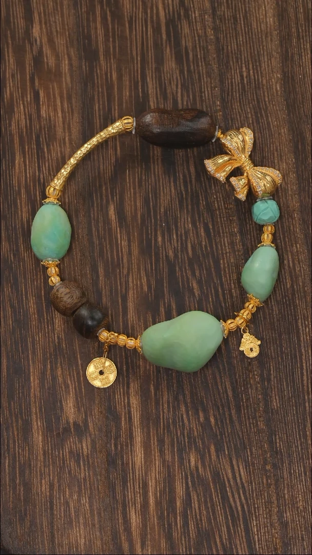 【闪购商品】绿松石手链18K金镶嵌1