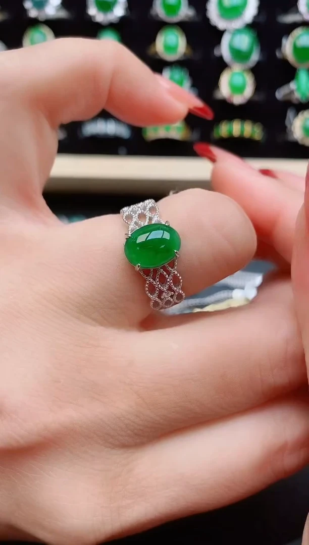 【闪购商品】翡翠戒指银S925镶嵌213211
