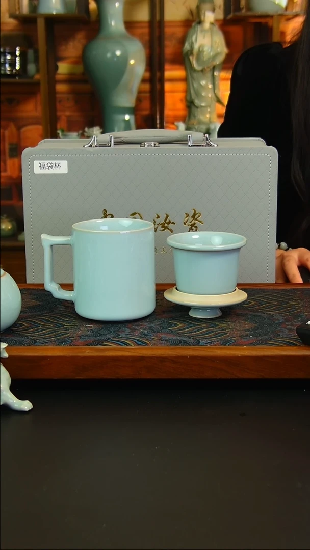 瓷片带滤网办公杯，一级品