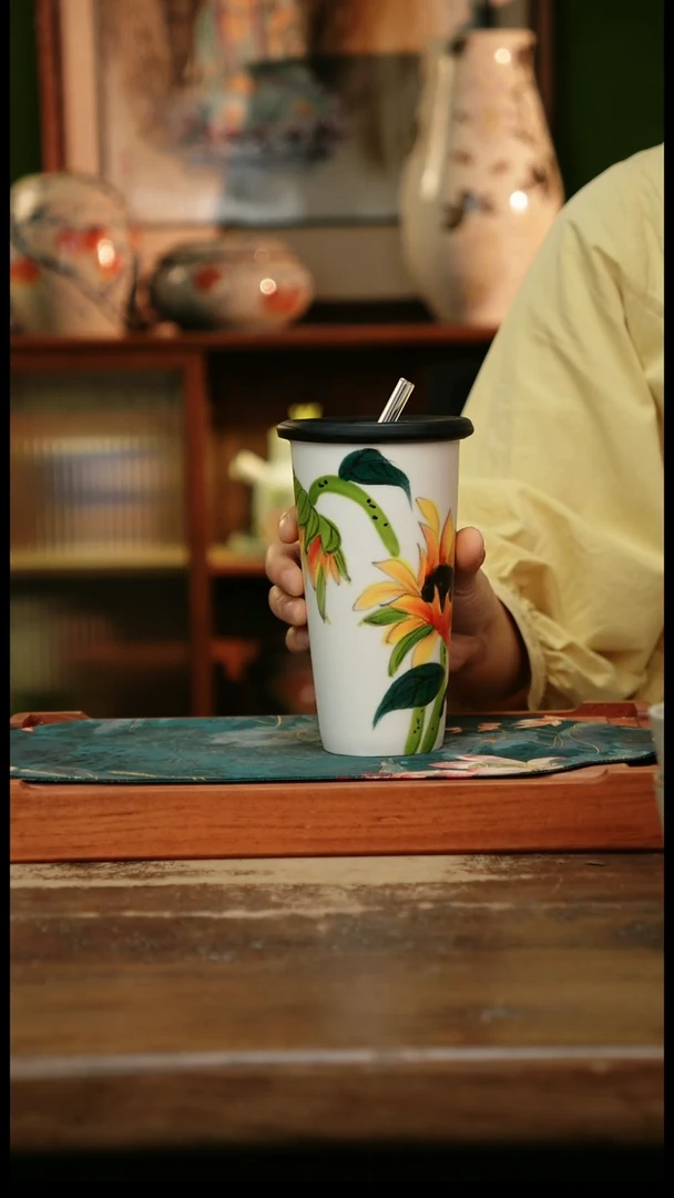 瓷片景德镇纯手工釉下彩精品茶具水杯