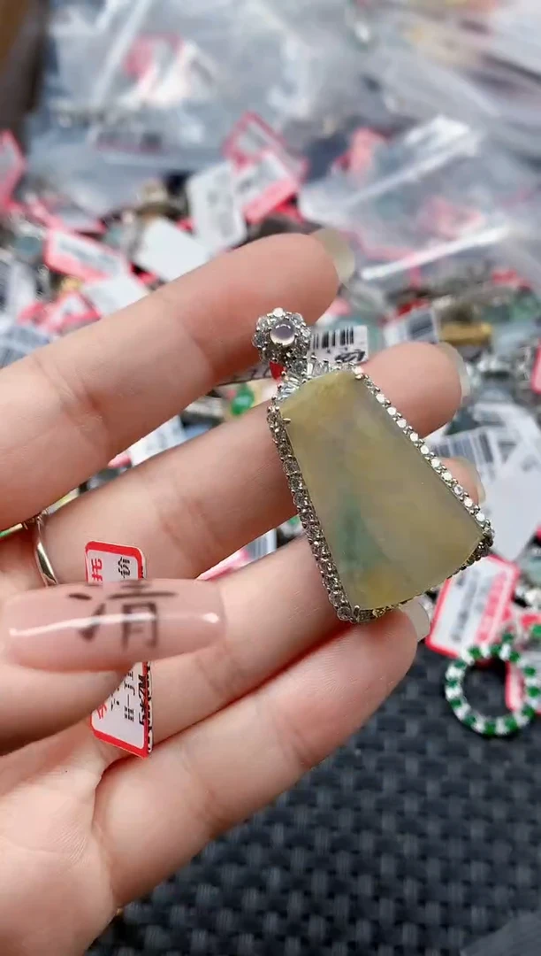 银S925镶嵌戒指翡翠天然A货缅甸翡翠