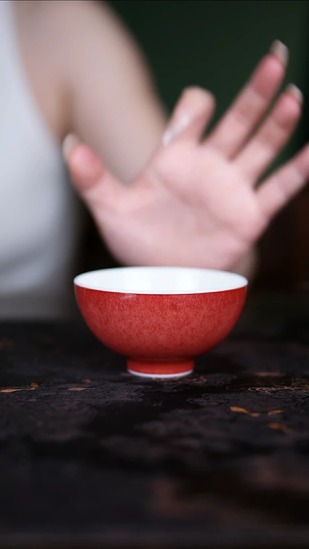 杯子景德镇纯手工陶瓷豇豆红