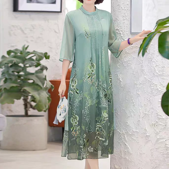 A01-A05夏季中老年女装连衣裙大码气质中国风系列