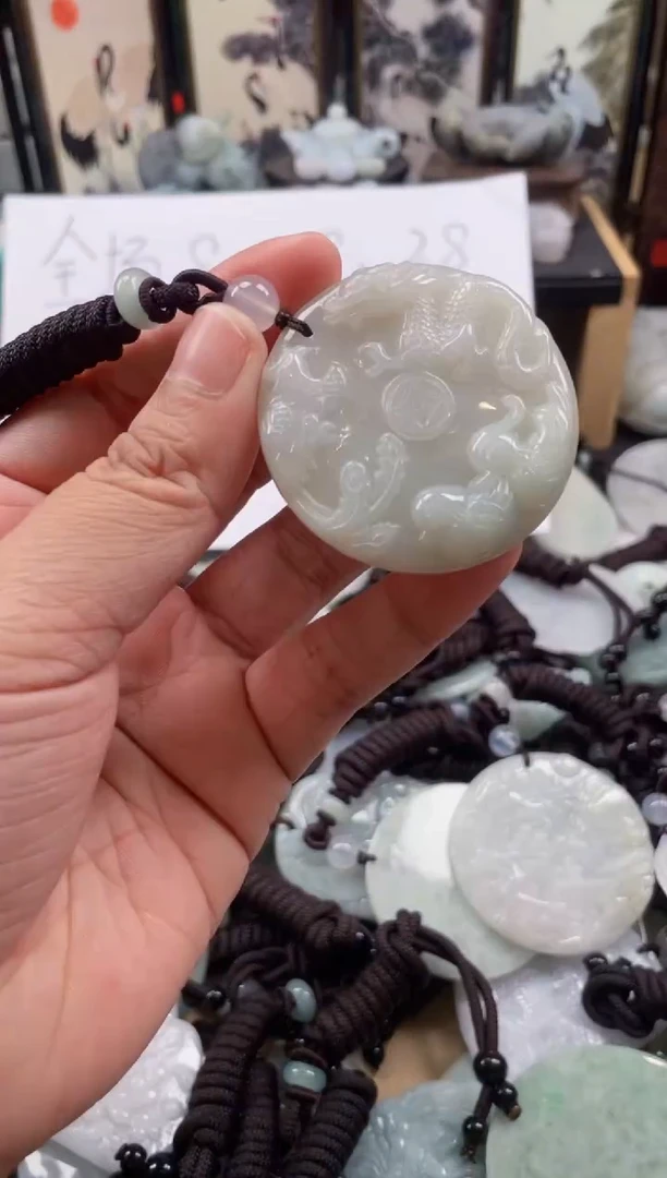 【闪购商品】翡翠颈饰未镶嵌天然缅甸A货翡翠有瑕疵434