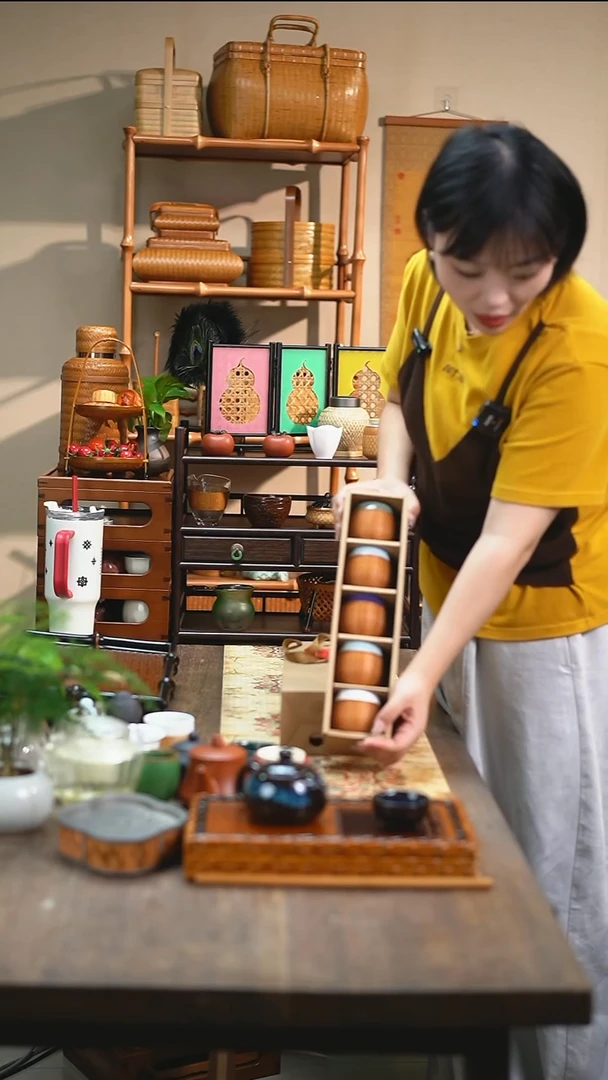 竹丝扣瓷主人杯颜色随机（买三个送收纳袋）