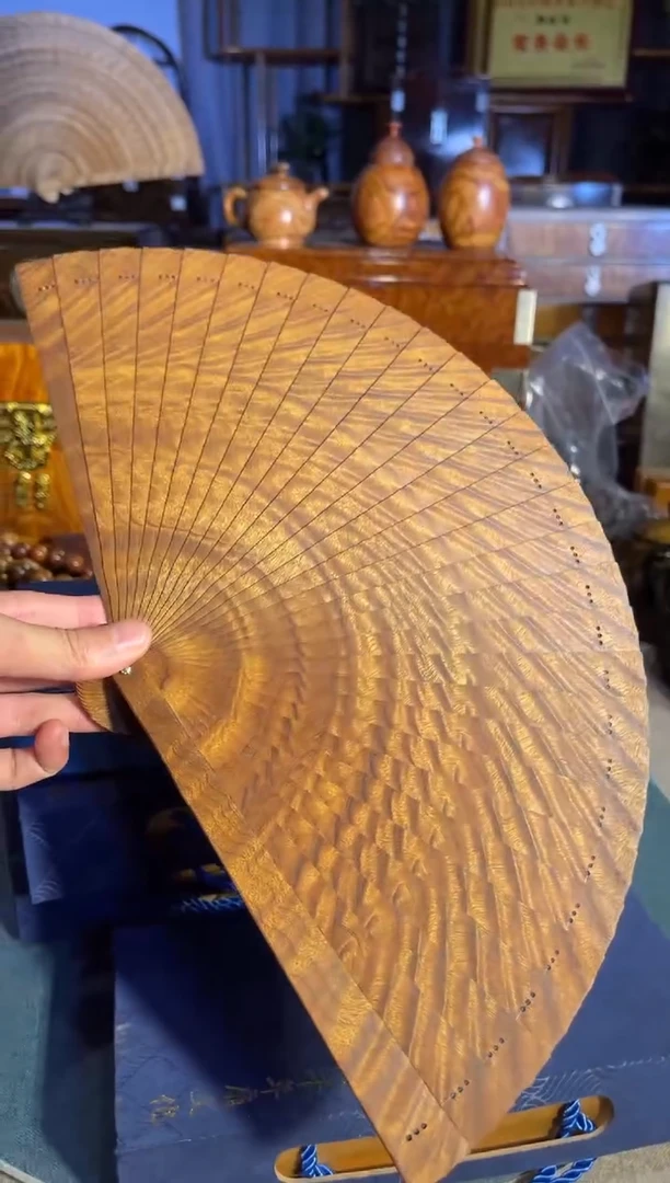 乌木类成套家具金丝楠扇子  37