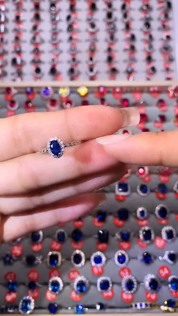 【闪购商品】蓝宝石戒指银S925镶嵌11111111