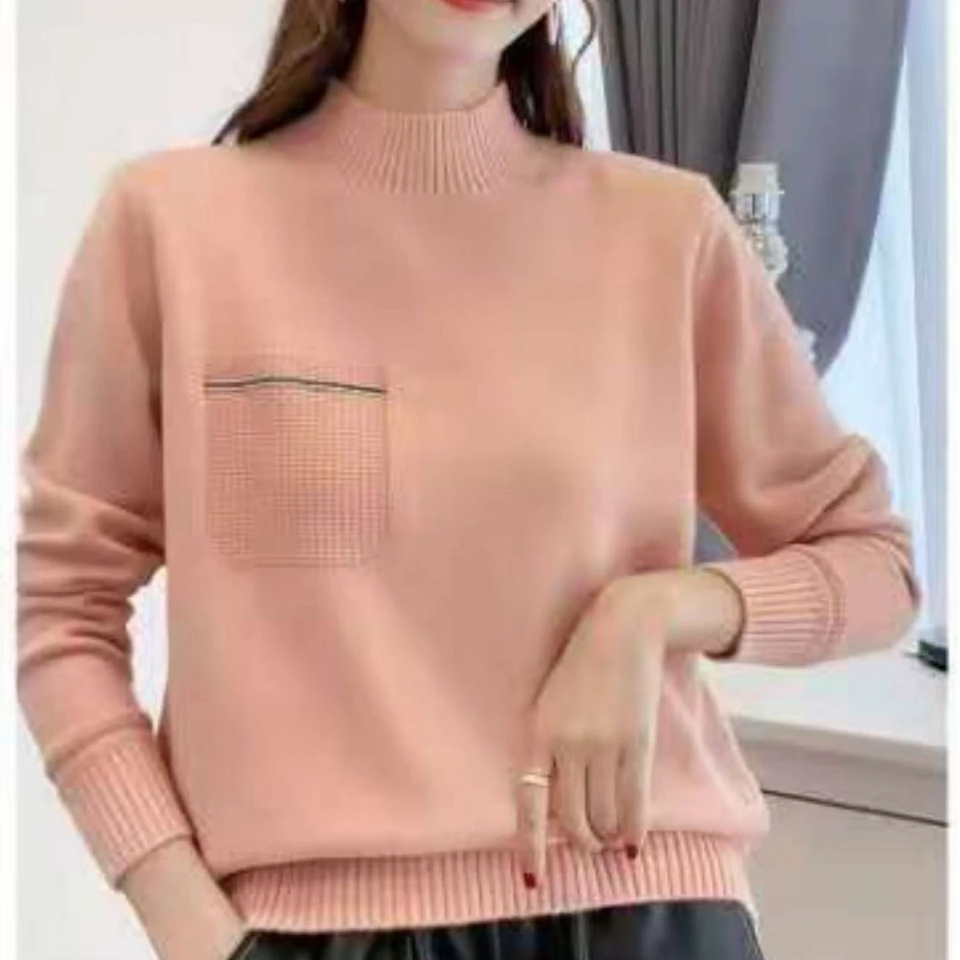 785#秋冬长袖针织衫半高领套头27