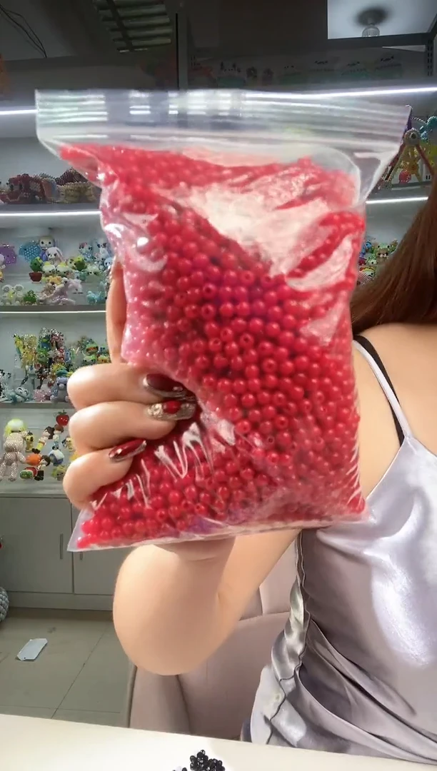 玻璃0104卡6糖果珠材料包1套大红 旗