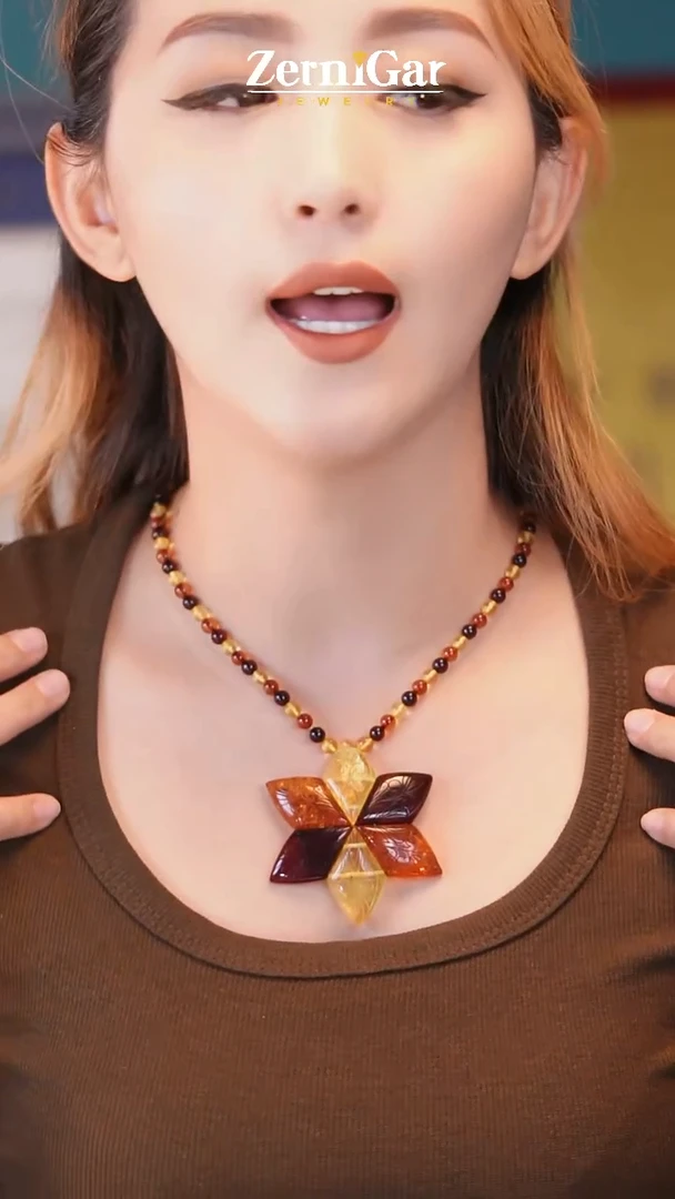 裸石琥珀未镶嵌天然琥珀项链