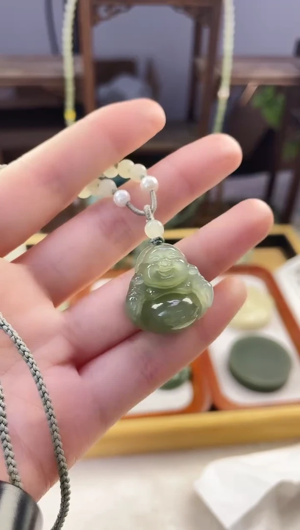 颈饰未镶嵌和田玉25mm佛公