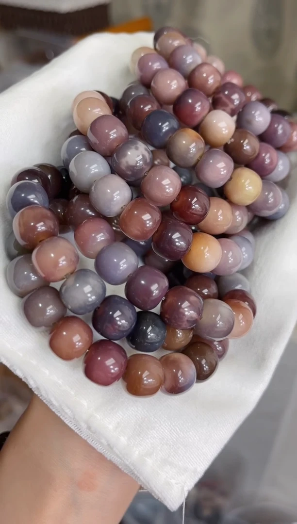 菩提根/象牙果手串e95紫美人玉化桶珠11*12手串