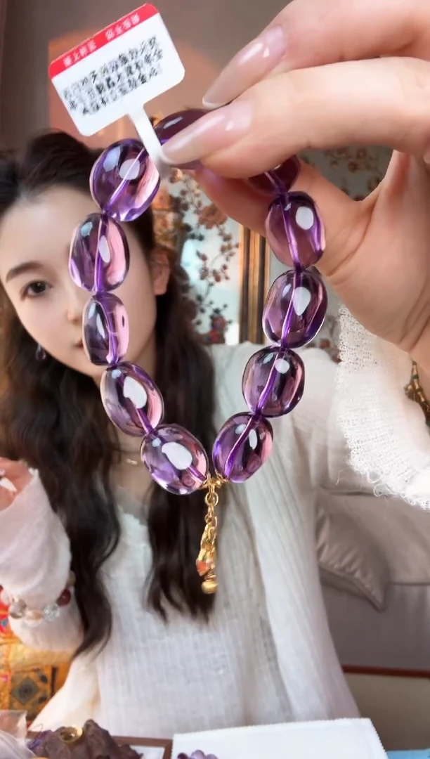 【闪购商品】水晶手链未镶嵌18K金葫芦紫水晶手串
