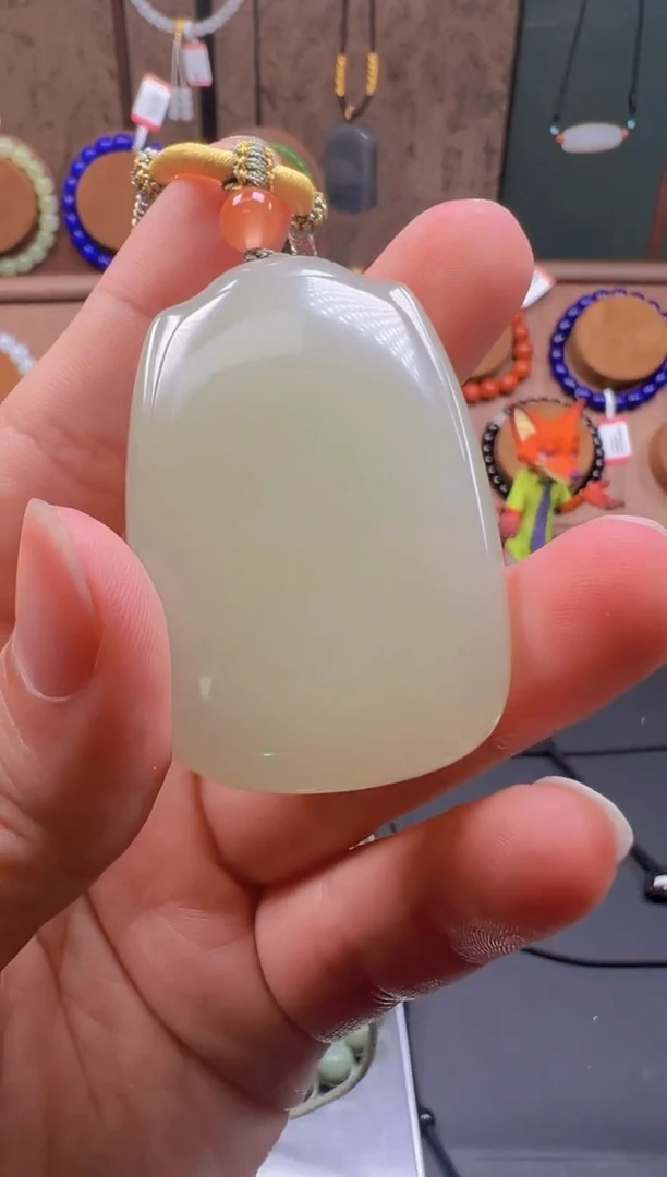 吊坠(不含链)未镶嵌和田玉晴水无事牌