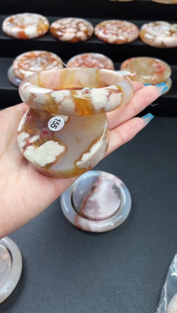 手镯玛瑙/玉髓未镶嵌石英质玉58圈58/59带(赠送镯心)