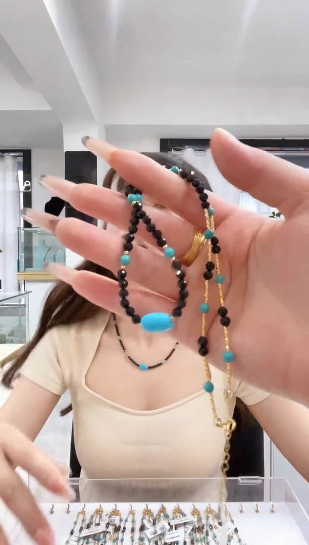 黑曜岩银S925镶嵌颈饰发货一件