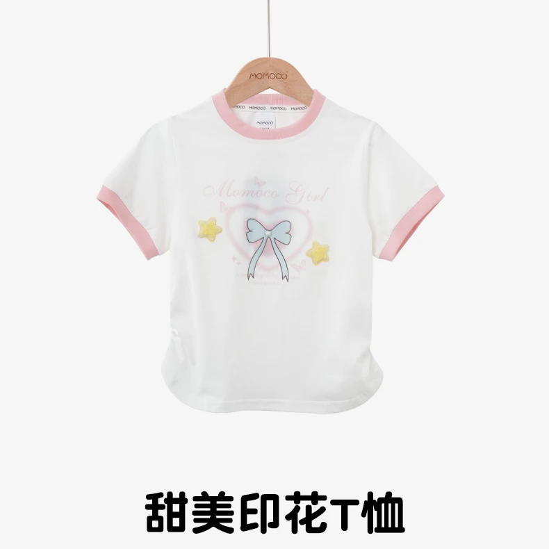MOMOCO/玛米玛卡女童印花T恤2025夏季新款小女孩洋气77630235012