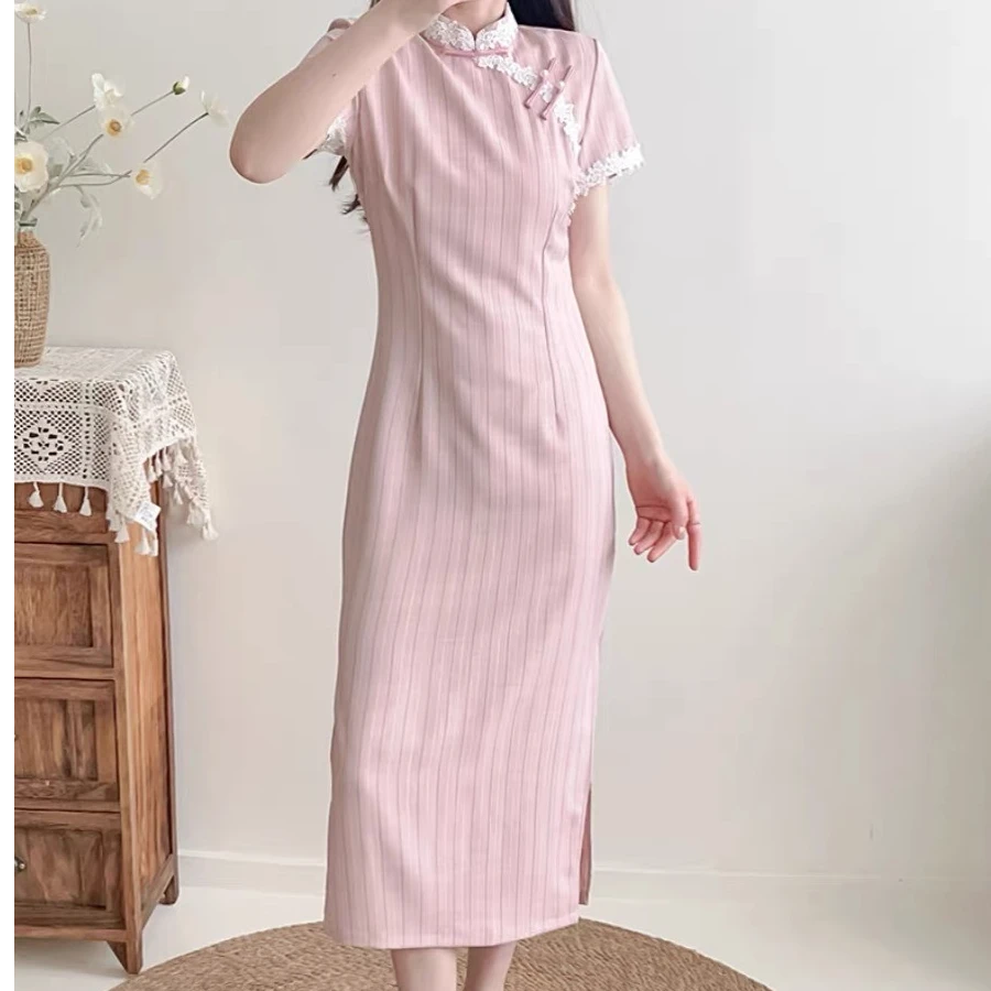 码加加51218大码旗袍高级垂感新中式显瘦旗袍新中式大码连衣裙