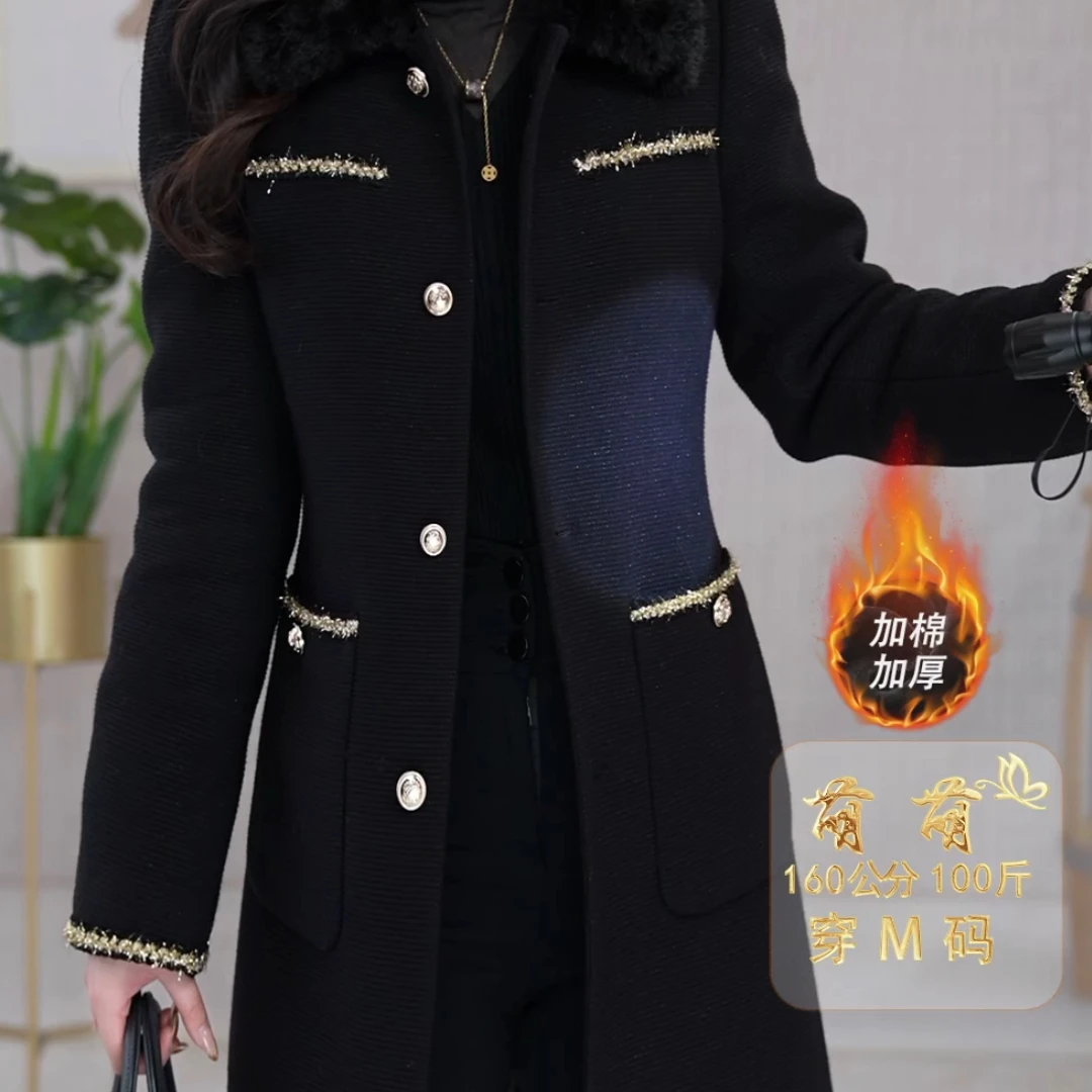 外套】29135冬季新款优雅大气时尚休闲修身外套加厚加绒保暖外套